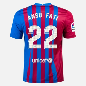 FC Barcelona Ansu Fati 22 Domácí Dres  2021/22 – Krátký Rukáv