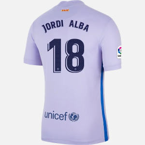 FC Barcelona Jordi Alba 18 Venkovní Dres  2021/22 – Krátký Rukáv