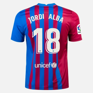 FC Barcelona Jordi Alba 18 Domácí Dres  2021/22 – Krátký Rukáv