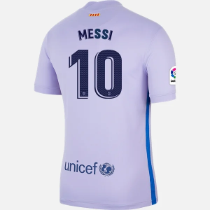 FC Barcelona Lionel Messi 10 Venkovní Dres  2021/22 – Krátký Rukáv