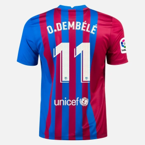 FC Barcelona Ousmane Dembele 11 Domácí Dres  2021/22 – Krátký Rukáv