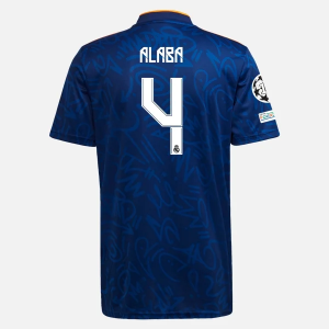 Real Madrid David Alaba 4 Venkovní Dres  2021/22 – Krátký Rukáv
