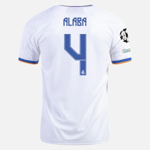 Real Madrid David Alaba 4 Domácí Dres  2021/22 – Krátký Rukáv